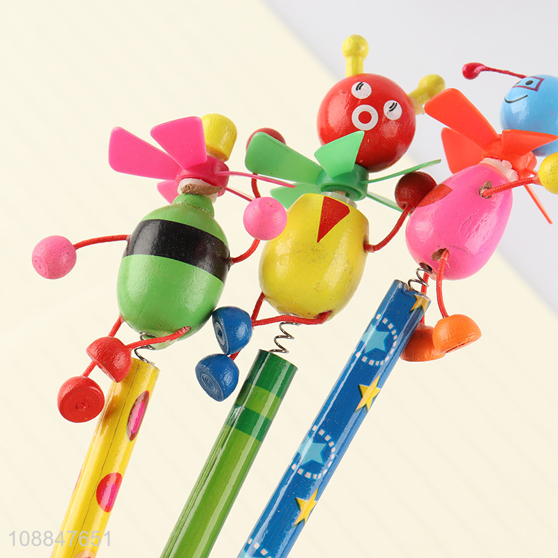 Hot Selling Colorful Pencils with Cute Cartoon Toppers