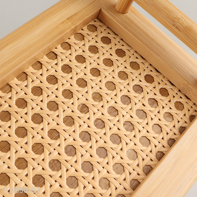 Top selling rectangle home bamboo serving tray wholesale