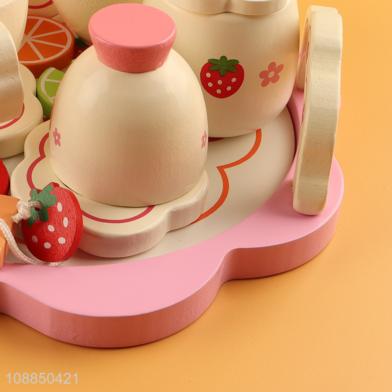 New product wooden simulation afternoon tea kitchen set toys