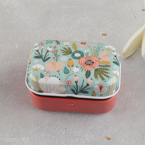 Hot selling mini tinplate box flower tin trinket storage container