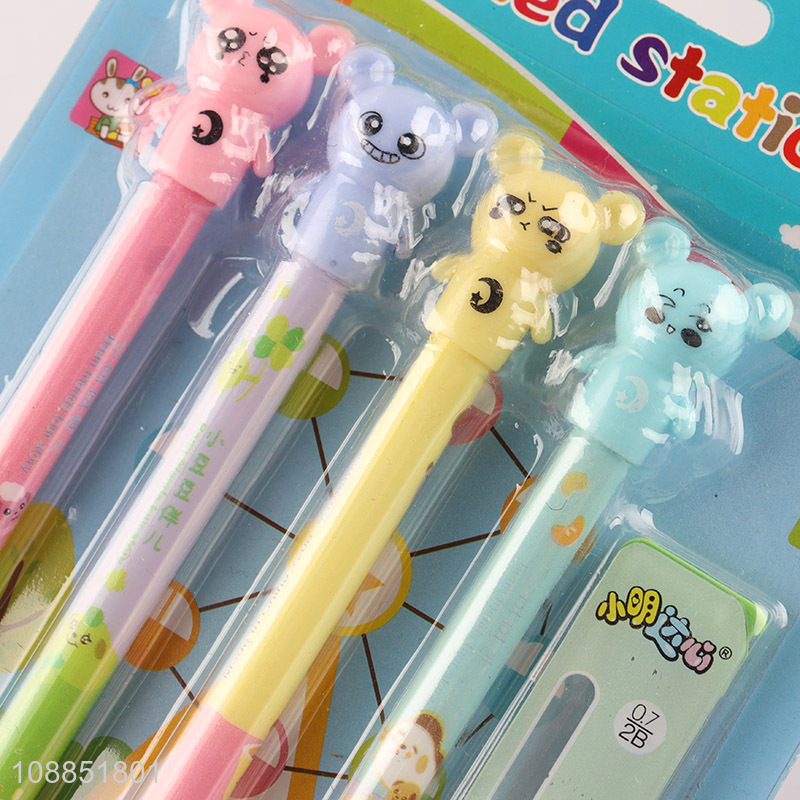 New arrival 4pcs cute mechanical pencils with refills for student