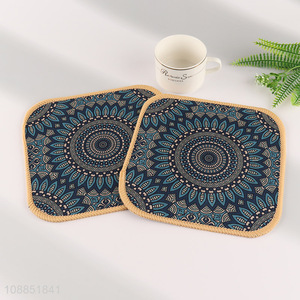 Wholesale 2-pack square bohemian style placemats for table decor
