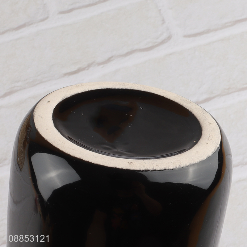 China factory ceramic black bathroom accessories mouthwash cup