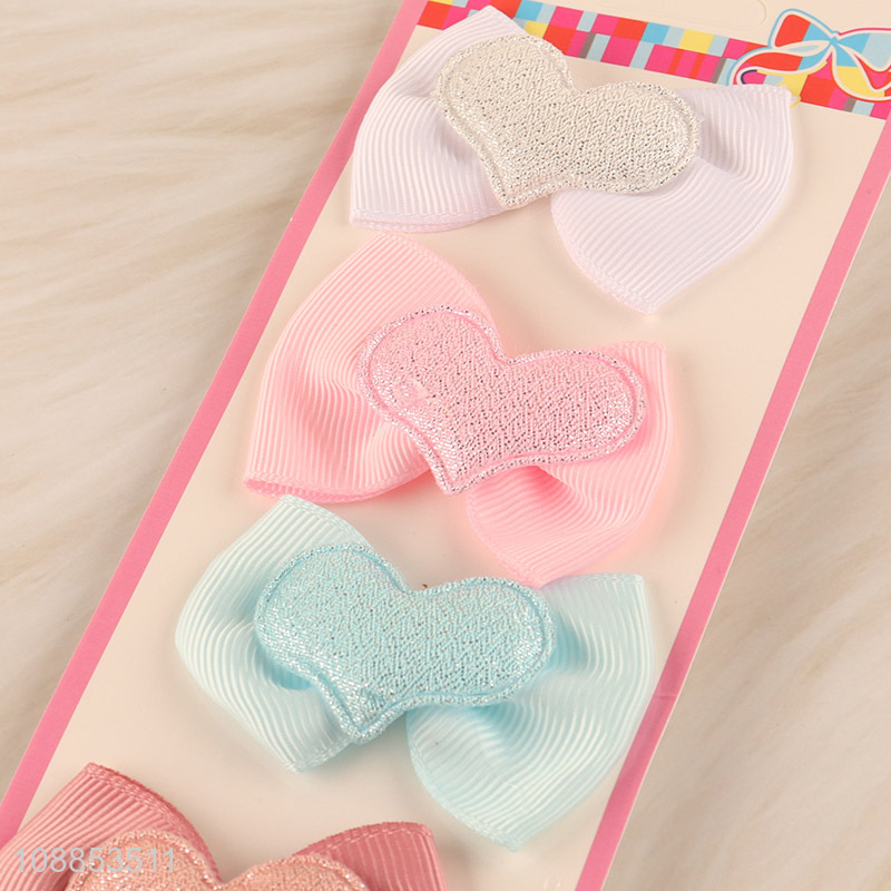 Wholesale 6pcs colorful bowknot hair ties elastic ponytail holders for kids