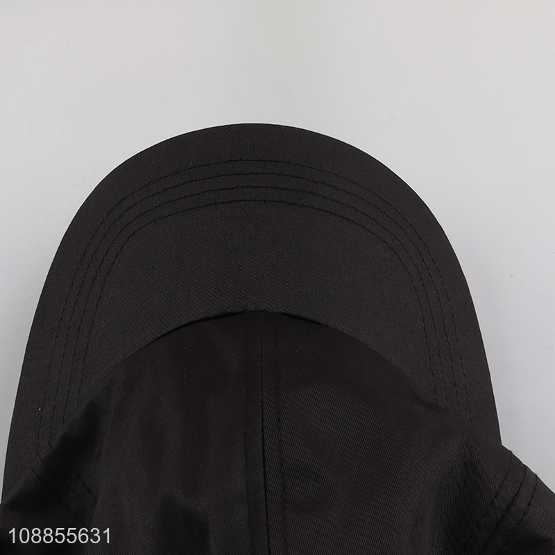 Factory supply black simple polyester baseball hat for sale