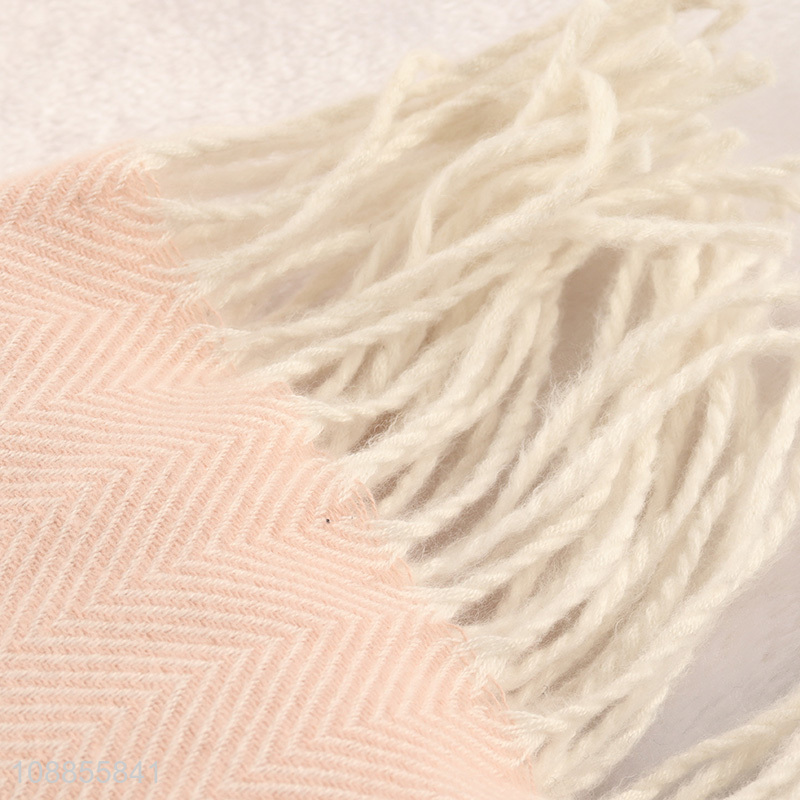 High quality women's scarf imitated cashmere scarf shawl with fringes