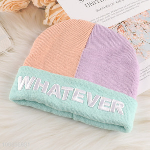 China imports unisex winter letter embroidered beanie hat