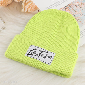 High quality unisex winter cap slouchy knitted beanie hat