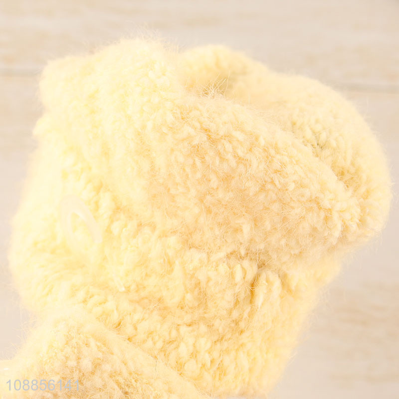 New product kids winter gloves soft comfy fluffy knitted gloves