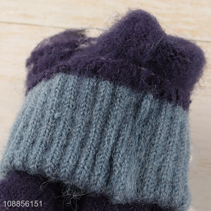 Online wholesale kids winter gloves strechy knitted gloves