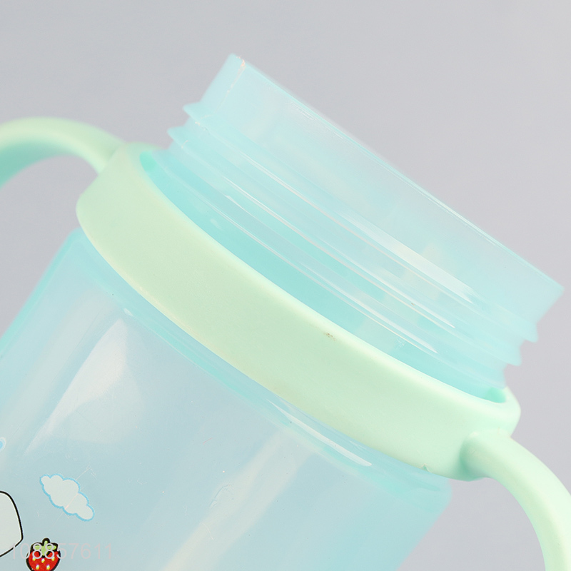 Wholesale Cartoon Plastic Kids Water Bottle with Flip Straw & Handle