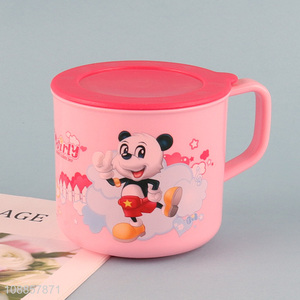 Good Quality Cartoon Printed Plastic Mouthwash Cup with Lid for Kids