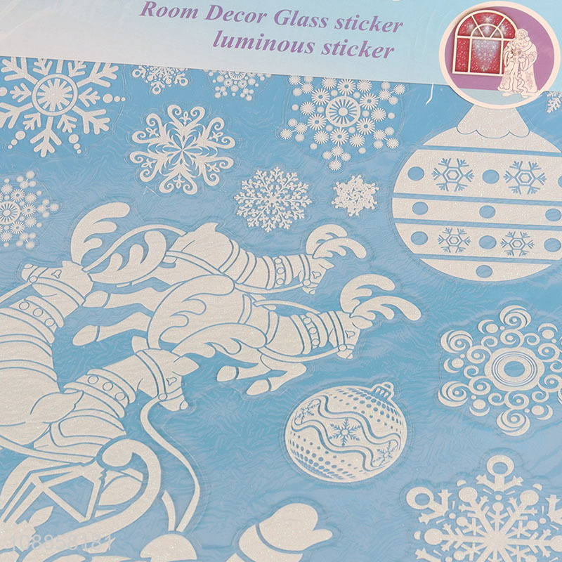 New arrival luminous Christmas window stickers holiday wall decals
