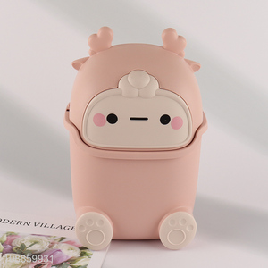 New product cute cartoon elk shaped desktop trash can for home & office