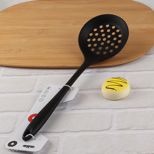China factory black kitchen utensils slotted ladle for sale