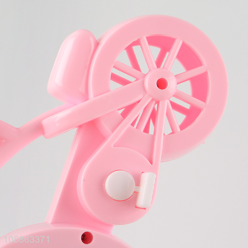 Factory supply bicycle shape pink alarm clock for desktop