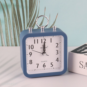 Top quality square students lazy table clock alarm clock bell clock