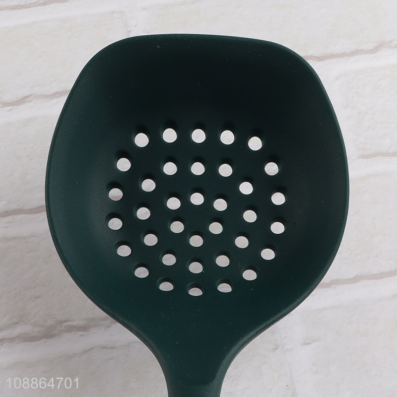 High quality heat resistant silicone slotted ladle with plastic handle