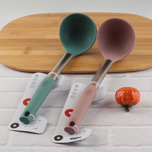 New product heat resistant silicone soup ladle with plastic handle