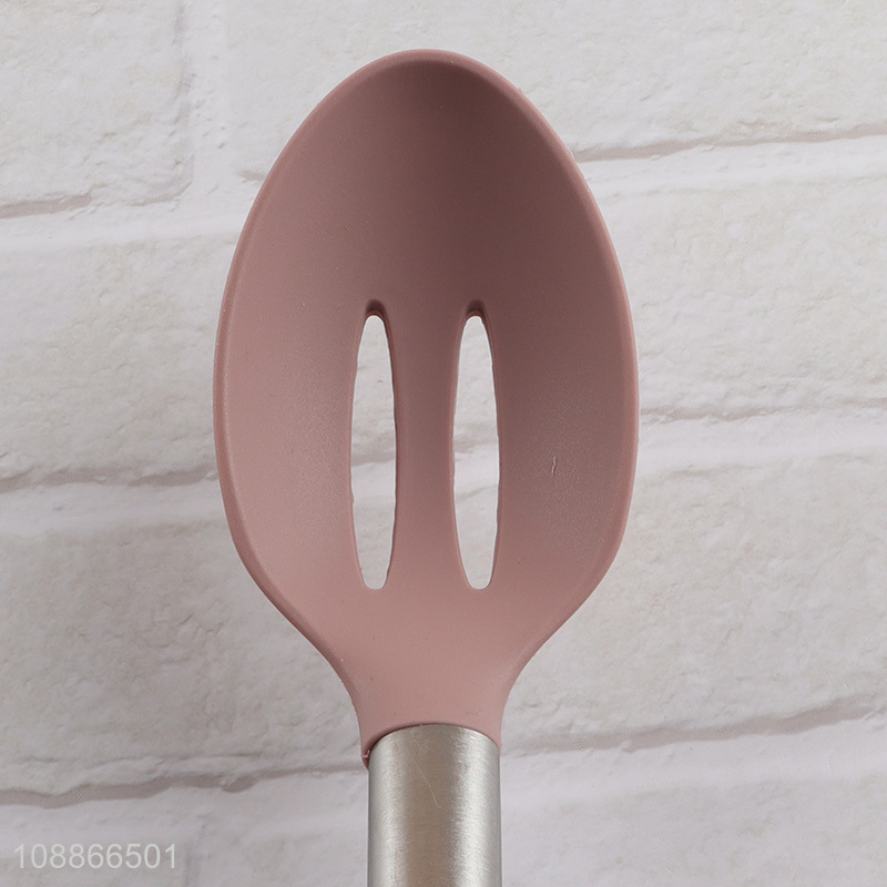 High quality cooking utensils silicone nylon slotted ladle for serving