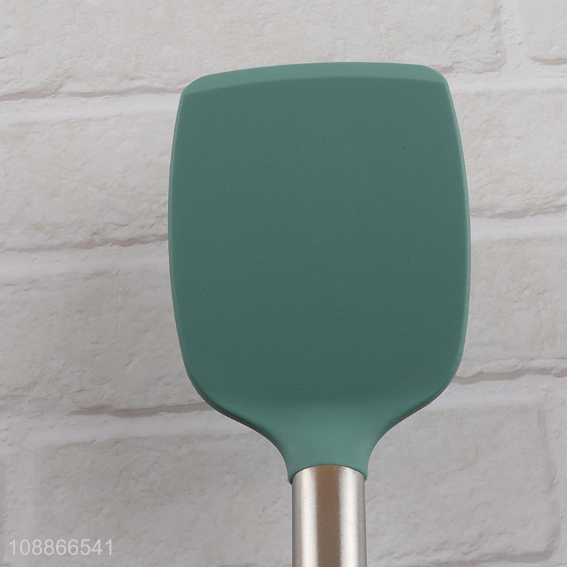 Factory supply heat resistant silicone spatula turner with metal handle