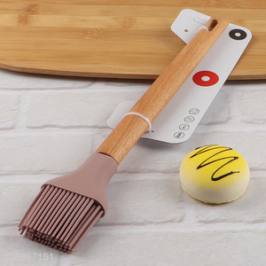 Good quality wooden handle silicone basting brush silicone cooking brush