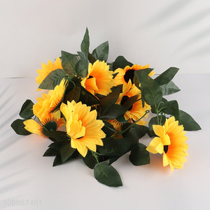 Yiwu market natural plastic artificial sunflower fake flower