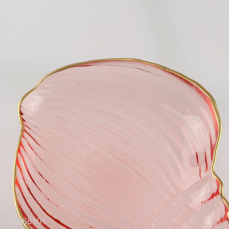 New product shell shape glass trinket tray jewelry dish tray