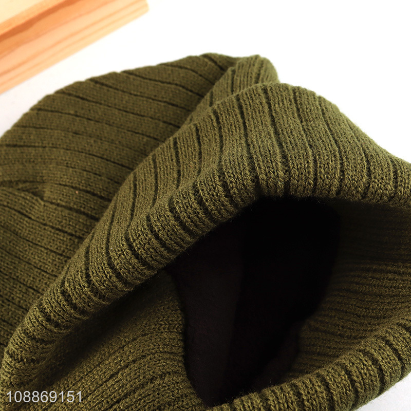 Good price embroidery woven label beanie hats for men women