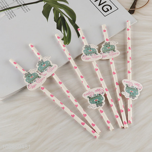 Top quality cartoon disposable paper drinking straw for party