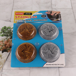 Good selling 4pcs stainless steel scourer cleaning ball kit