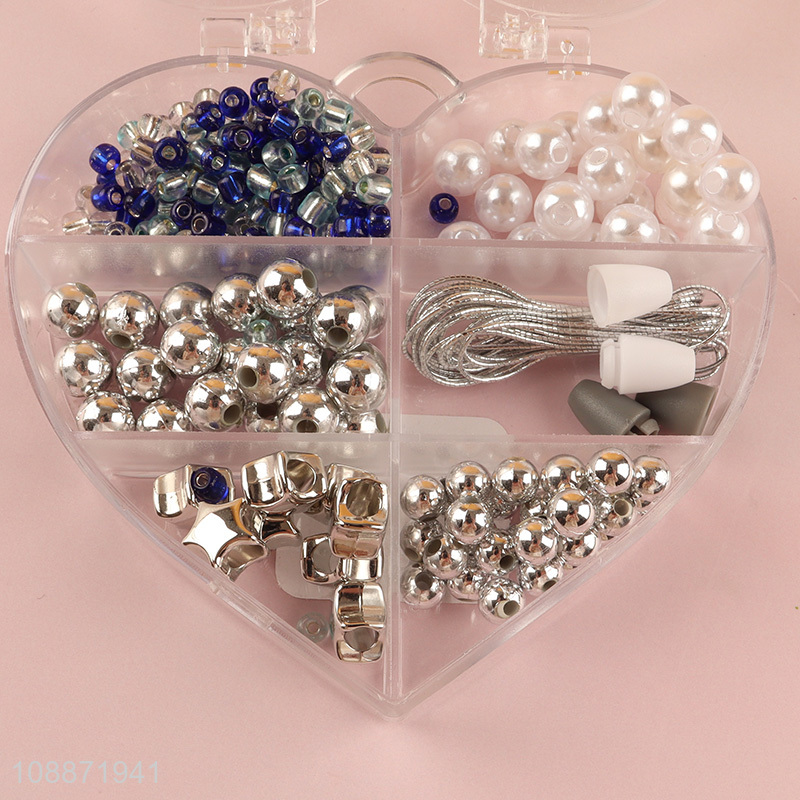 New arrival pop beads diy jewelry bracelet making kit with heart shaped storage case