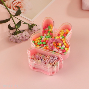 Hot selling pop beads diy jewelry bracelet making kit with bunny shaped storage case