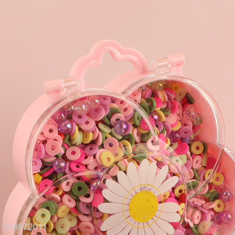 High quality pop beads diy jewelry bracelet making kit with flower shaped storage case