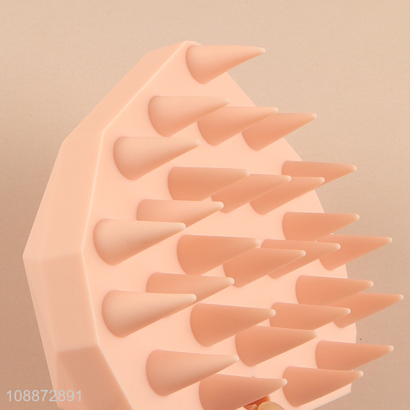 Wholesale soft silicone hair scalp massager shampoo brush for wet dry use