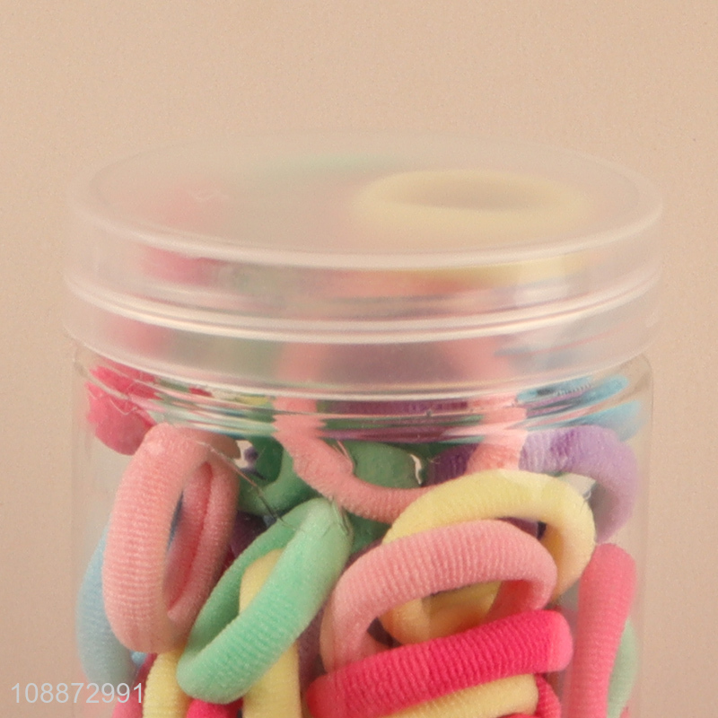 Hot selling candy-colored elastic hair bands no damage ponytail holders
