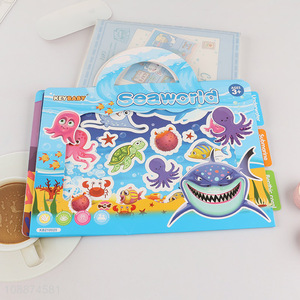 Low price kids seaworld series activity reusable sticker book