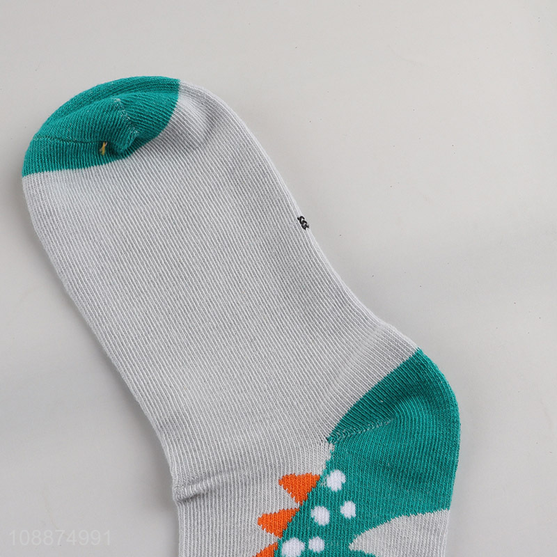 Hot selling cartoon dinosaur tube socks soft cotton socks for kids boys