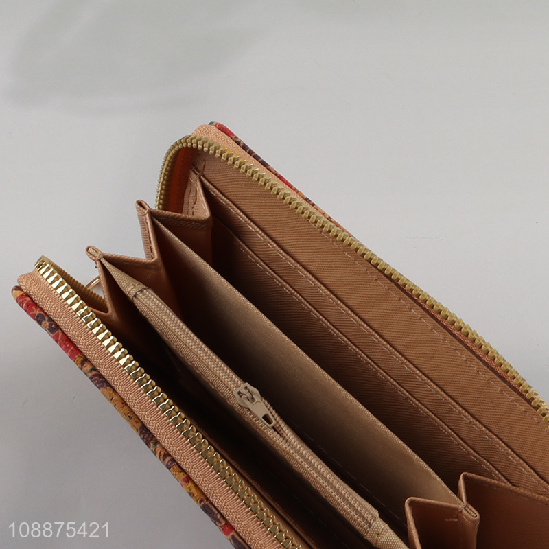 Wholesale bohemian style pu leather wallet credit card holder for women