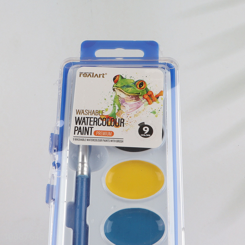 Good Quality 24X9 Washable Watercolour Paints with Brush for Kids and Adults