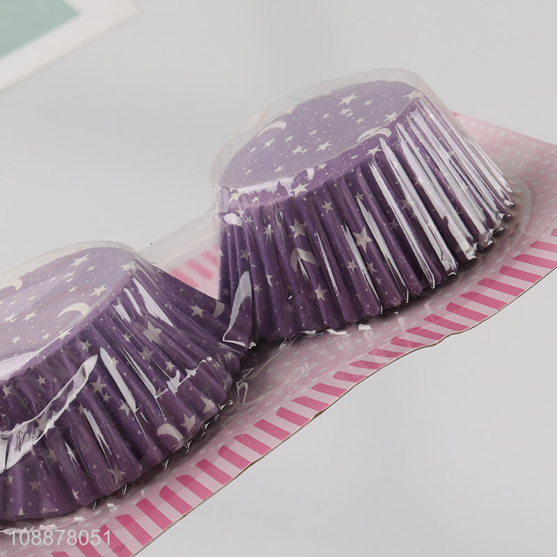 Latest products purple paper disposable cake cup for sale