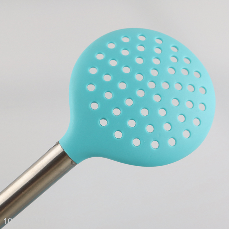 Factory direct sale silicone kitchen cooking utensil skimmer strainer