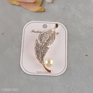 Hot selling leaves shaped alloy brooch alloy jewelry for women