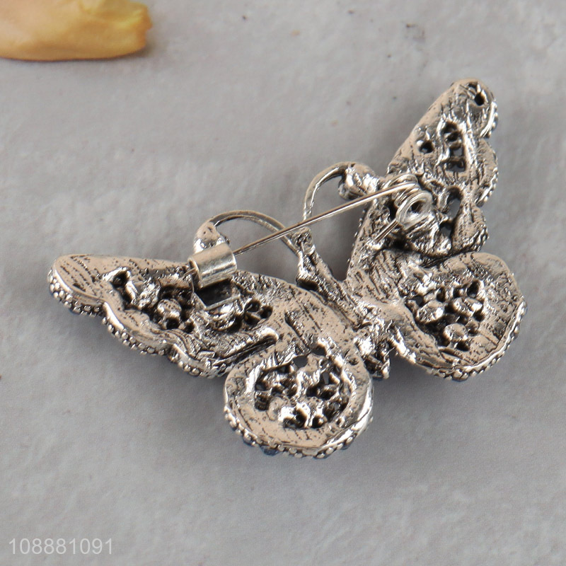 Online wholesale multicolor butterfly shaped alloy brooch