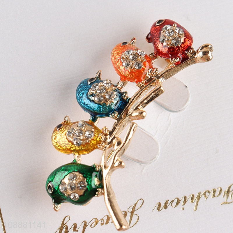 Top quality birds shaped colorful alloy jewelry alloy brooch for sale