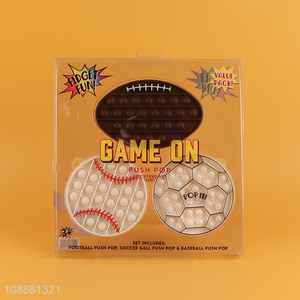 Wholesale pop it fidget toys  sensory bubble soccer baseball for kids