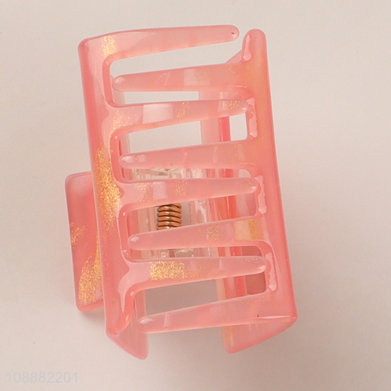 Factory Supply Square Acrylic Hair Claw Clips for Straight Curly Hair