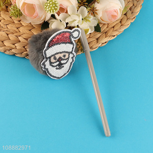 Most popular santa claus plush ball gel ink pen for stationery