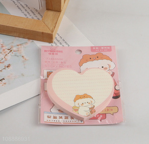 Wholesale 70-sheet cute heart shaped sticky notes for office school