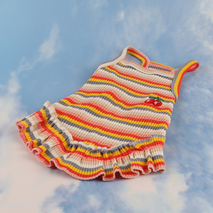 Hot Selling Fashion Colorful Striped Dog Dress Girl Dog Clothes
